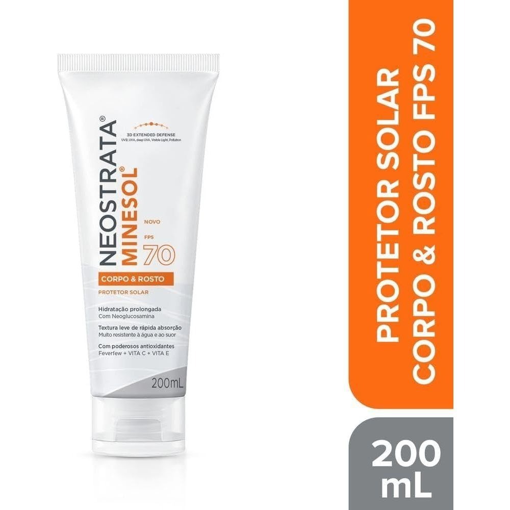 PROTETOR SOLAR NEOSTRATA MINESOL CORPO E ROSTO FPS70 200ML