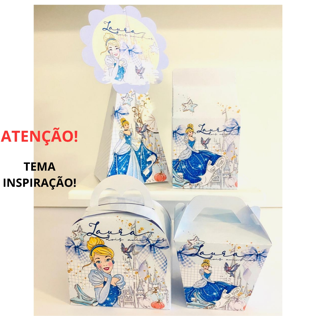 PEGUE E MONTE - Caixinhas Personalizadas CINDERELA -  festa lembrancinha aniversário infantil