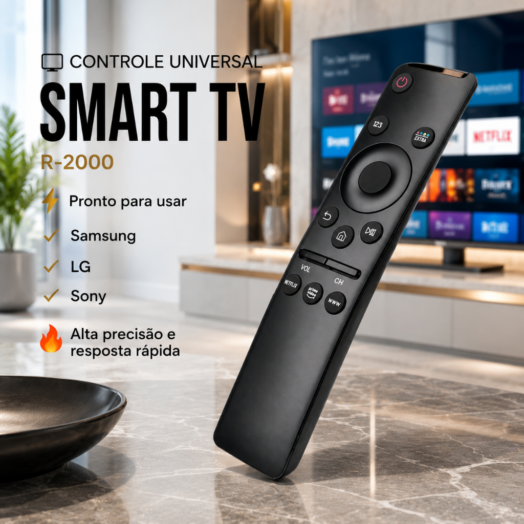 Controle Remoto Samsung Smart TV 4K Universal Botão Netflix Prime Video GloboPlay