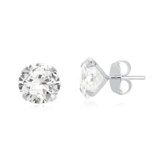 Brinco ponto de luz zirconia 10mm grande prata 925