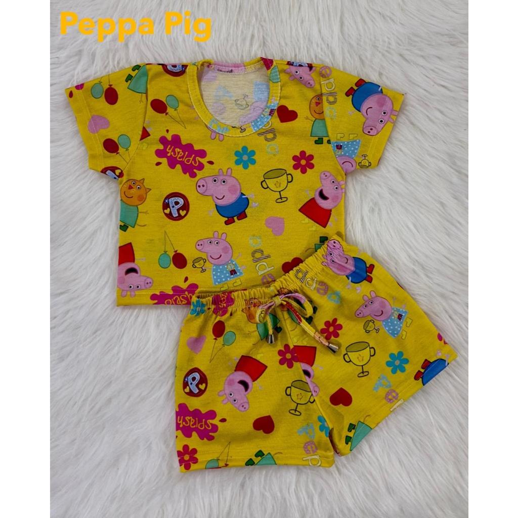 Conjunto Feminimo Infantil verão Kit 2 peças Blusa de Manga + Short Lançamento