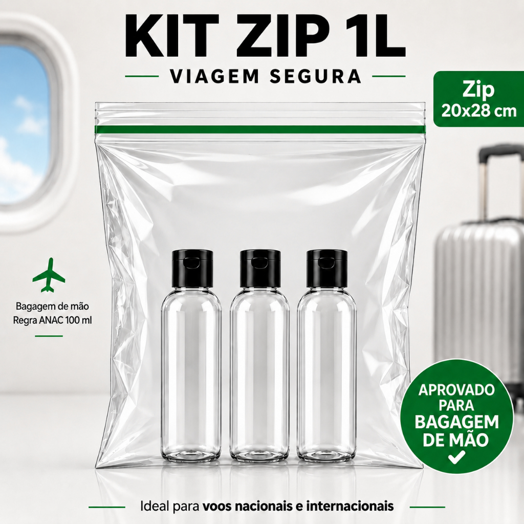 Kit Sacos Herméticos Reutilizáveis Zip Lock para Alimentos Congelador Viagem Internacional BPA Free