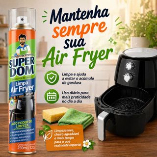 Spray Limpa Air Fryer 250ml Limpeza Profunda Brilho Imediato Dissolve Gordura Uso Dário P…