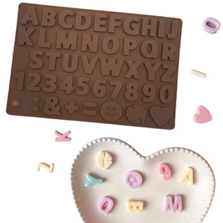 Molde de Silicone Letras Números Coração Chocolate Doces Gelatina Resina Forma Alfabeto e Numeros