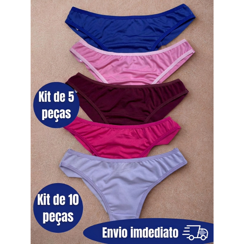 Kit 10 Calcinha Fio Duplo, Lingerie, Fio dental, Moda íntima, Calcinha que não marca, Levanta Bumbum, Confortável