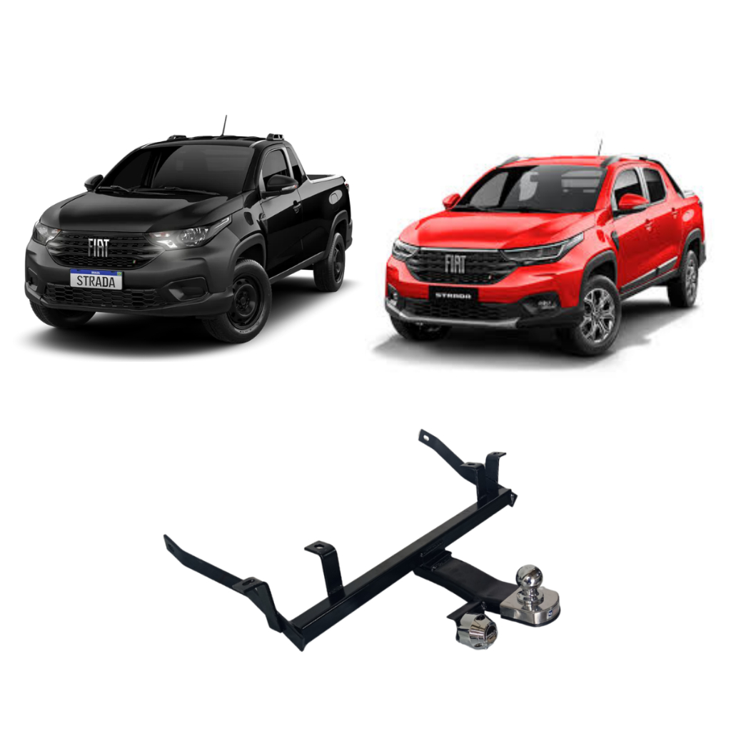 Engate Fiat Strada 2021 a 2025 Reforcel Reboque Rabicho Protetor 500KG