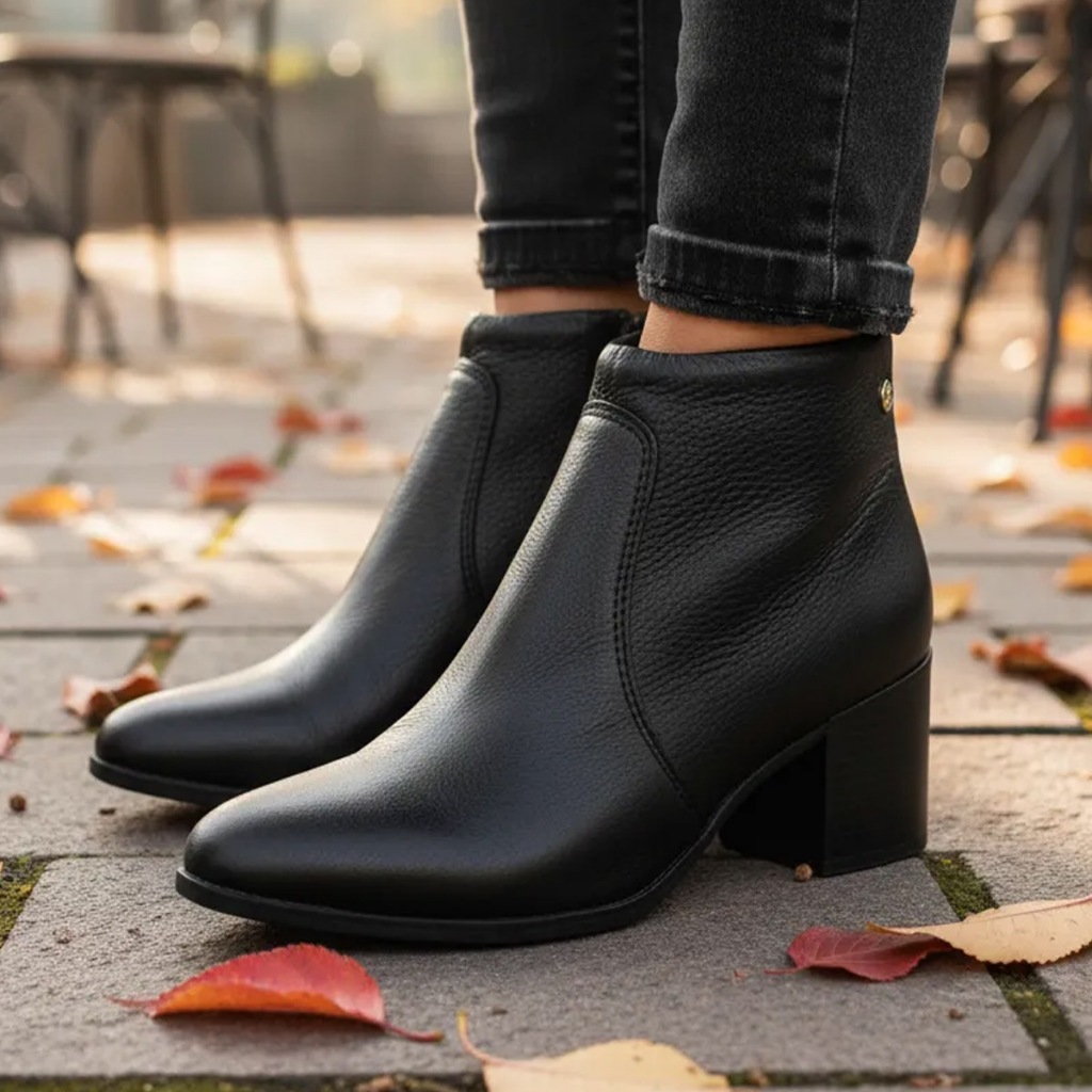 Bota Feminina Cano Curto Salto Grosso Montaria Couro Bottero