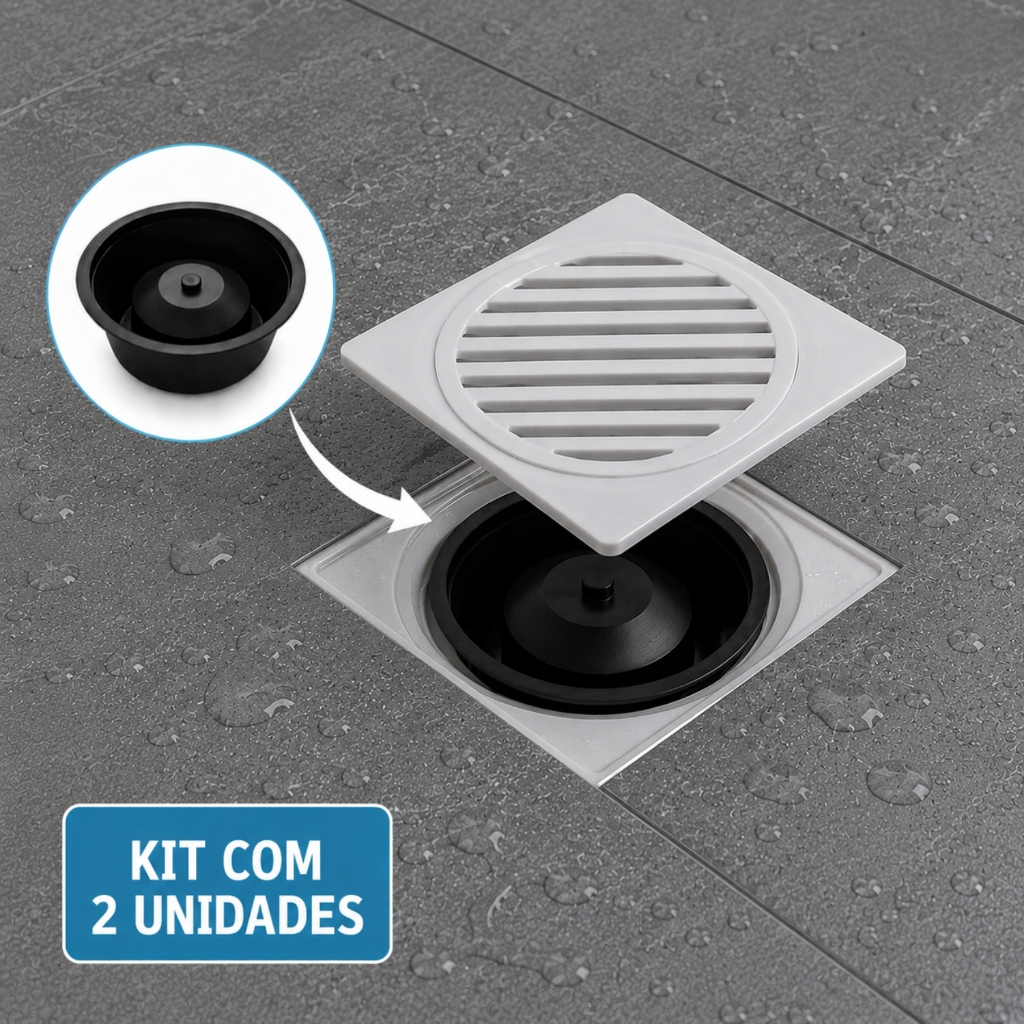 Kit 2 Unidades Adaptador Anti Odor Tira Mau Cheiro de Ralos