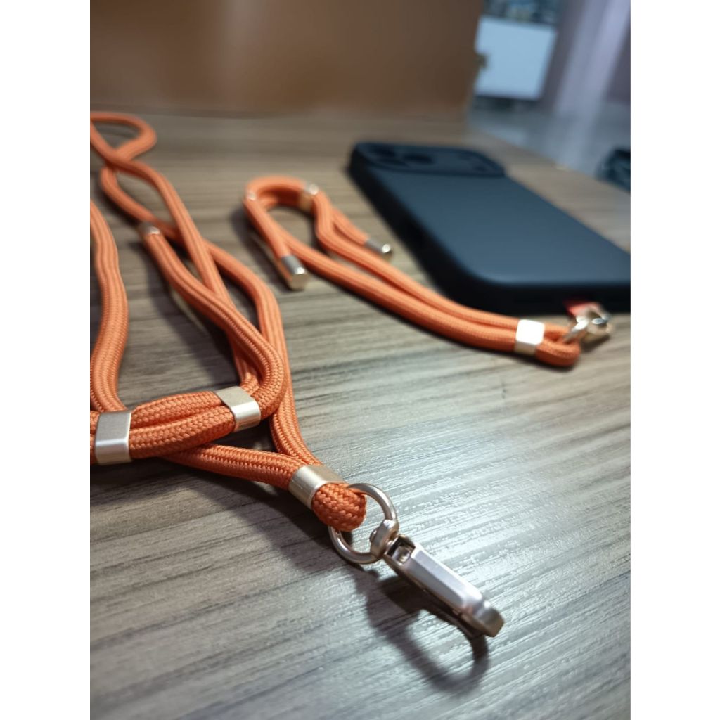 Cordão Duplo Para Celular De Pescoço E Mão Premium Alça Transversal Resistente Protetor De Celular De Luxo 2 in 1