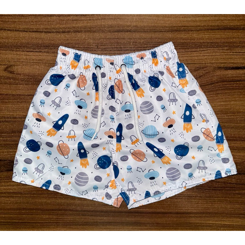 Bermuda Short Tactel Infantil Juvenil  8 10 12  Anos Estampadas Variadas Praia Piscina Verão Com Elástico Traje de Banho