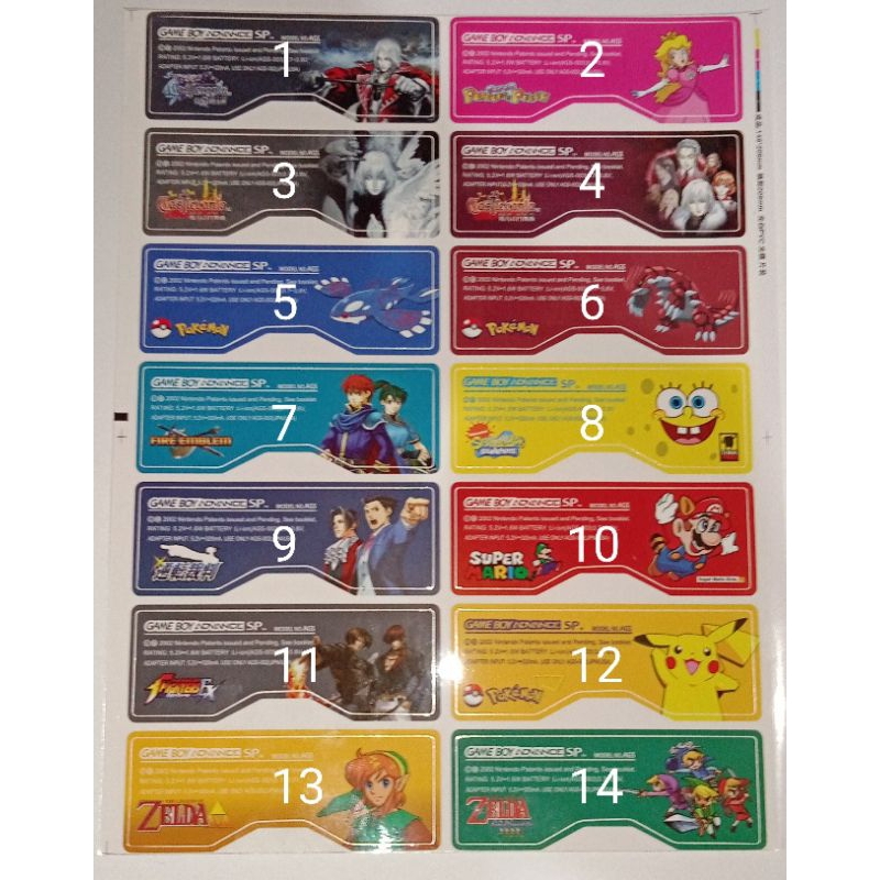 Adesivos Game Boy dmg, Pocket, Color, Advance ou advance SP