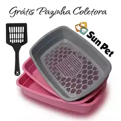 Caixa de Areia para Gato TuimCat Bandeja Higiênica Furba Sanitária Areia Gatos Pet com 3 Peças E Pazinha