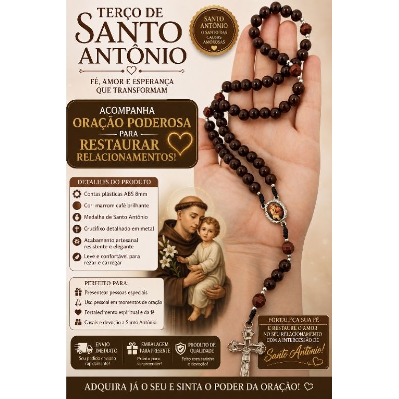Terço de Santo Antônio, Terço feminino, Terço masculino, santo antonio, restauração de relacionamento