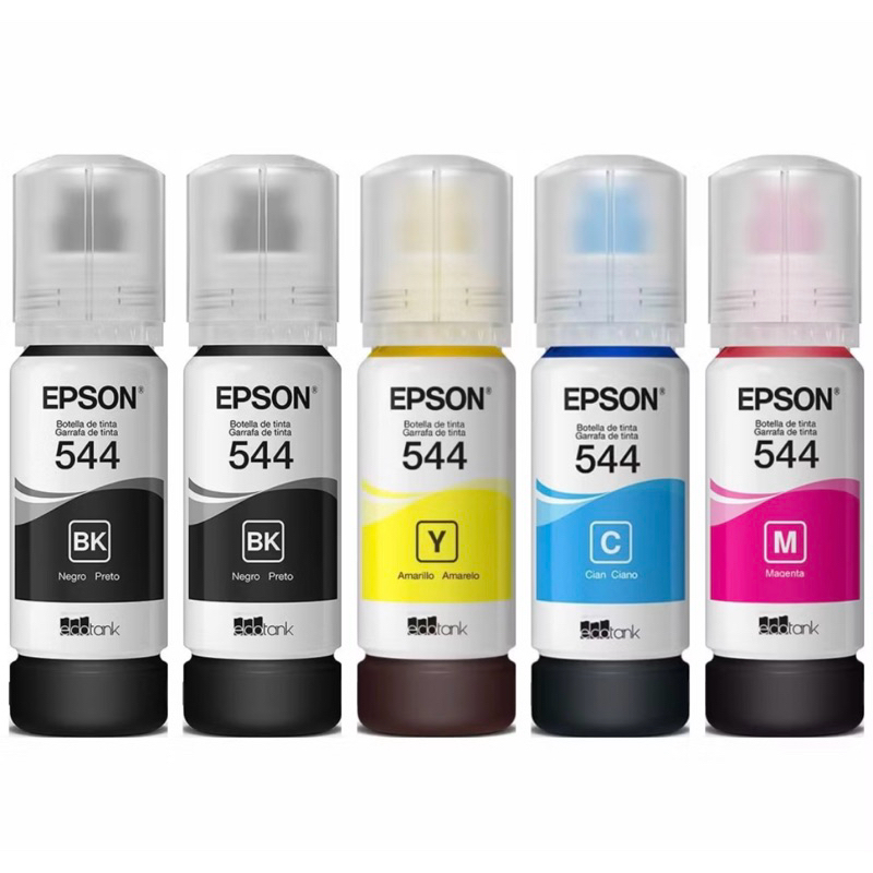 Kit 5 Refil Tintas Corante EPS T544 Amarelo Ciano Magenta Preto Epson L3110 L3250 Entrega Rápida Envio Para todo Brasil