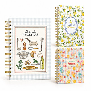 Livro de Receitas Inteligente Personalizado com Nome Capa Dura 100 Folhas Caderno Receita