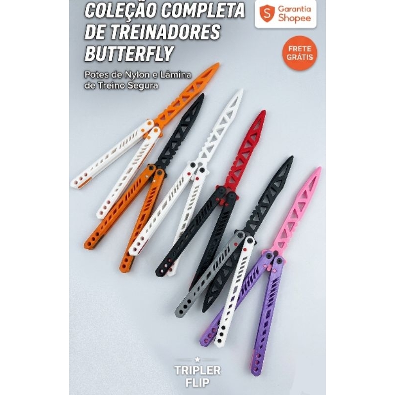 Faca Butterfly para Antiestresse Treinos e Manobras ( brinquedo feito em plástico)