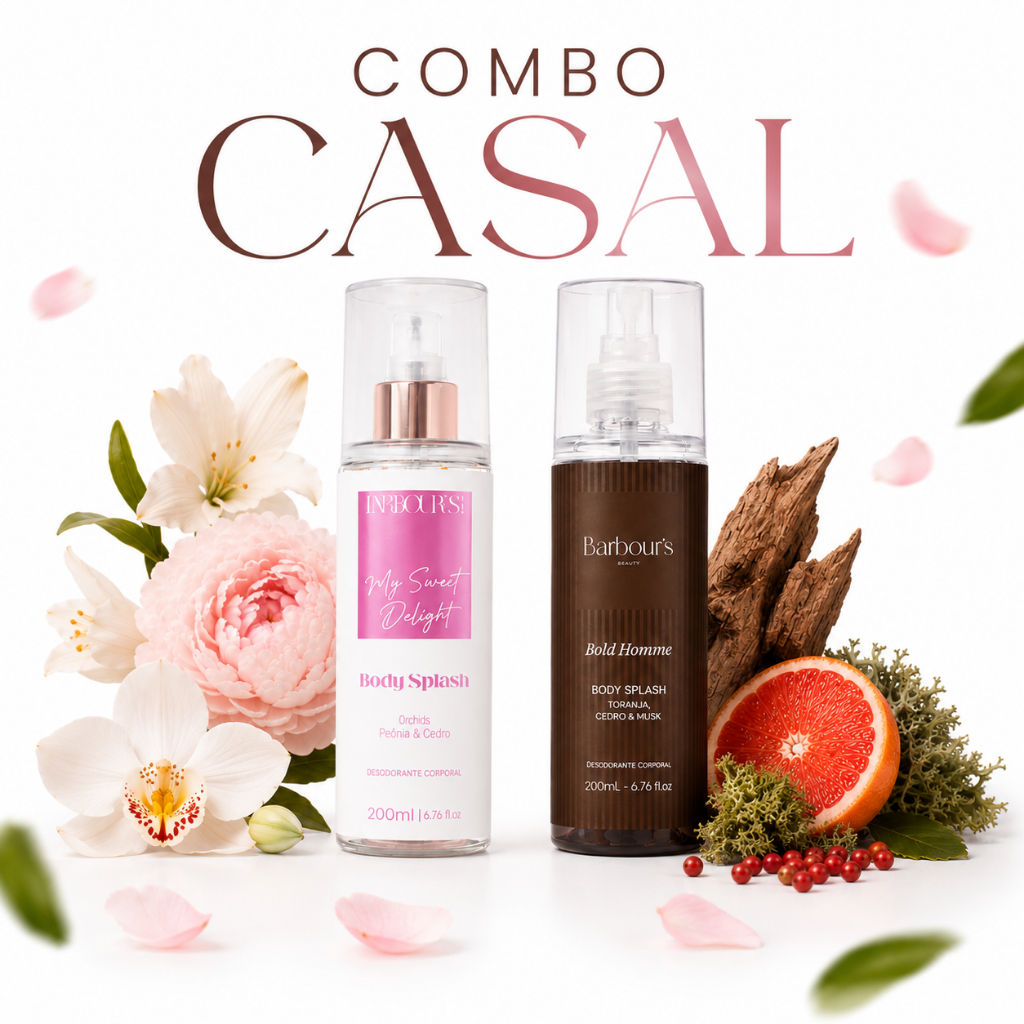 Kit Casal Body Splash Barbours (My Sweet Delight + Bold Homme) - 200ml cada