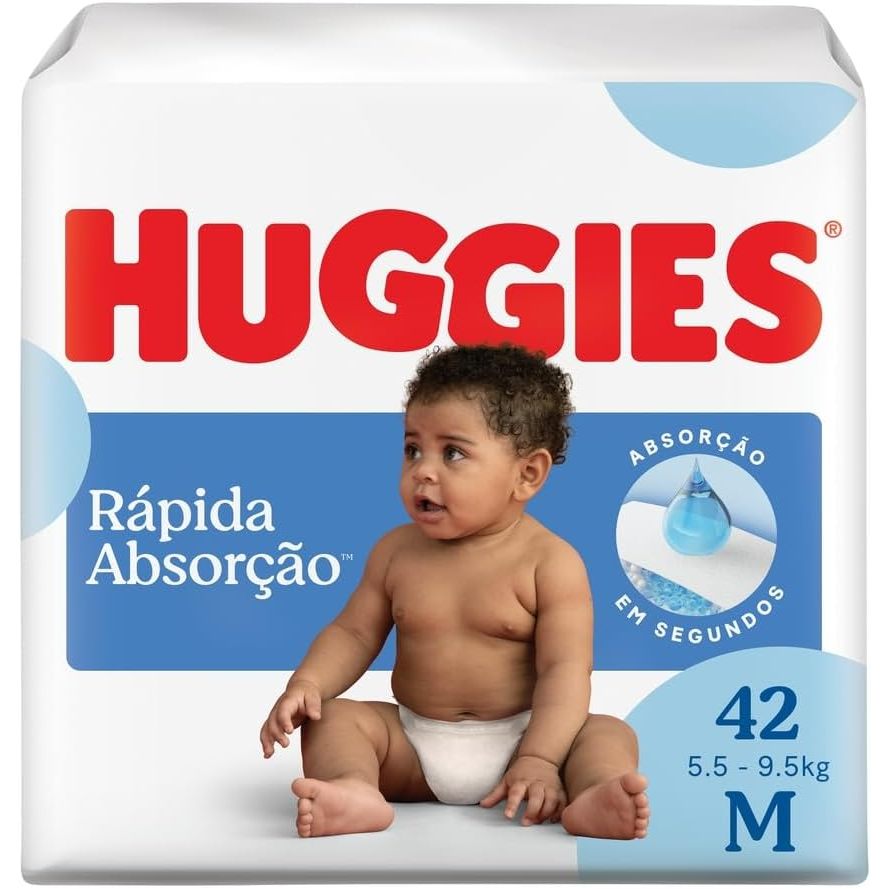 Fralda Infantil Huggies Tripla Proteção M Com 42 Unidades