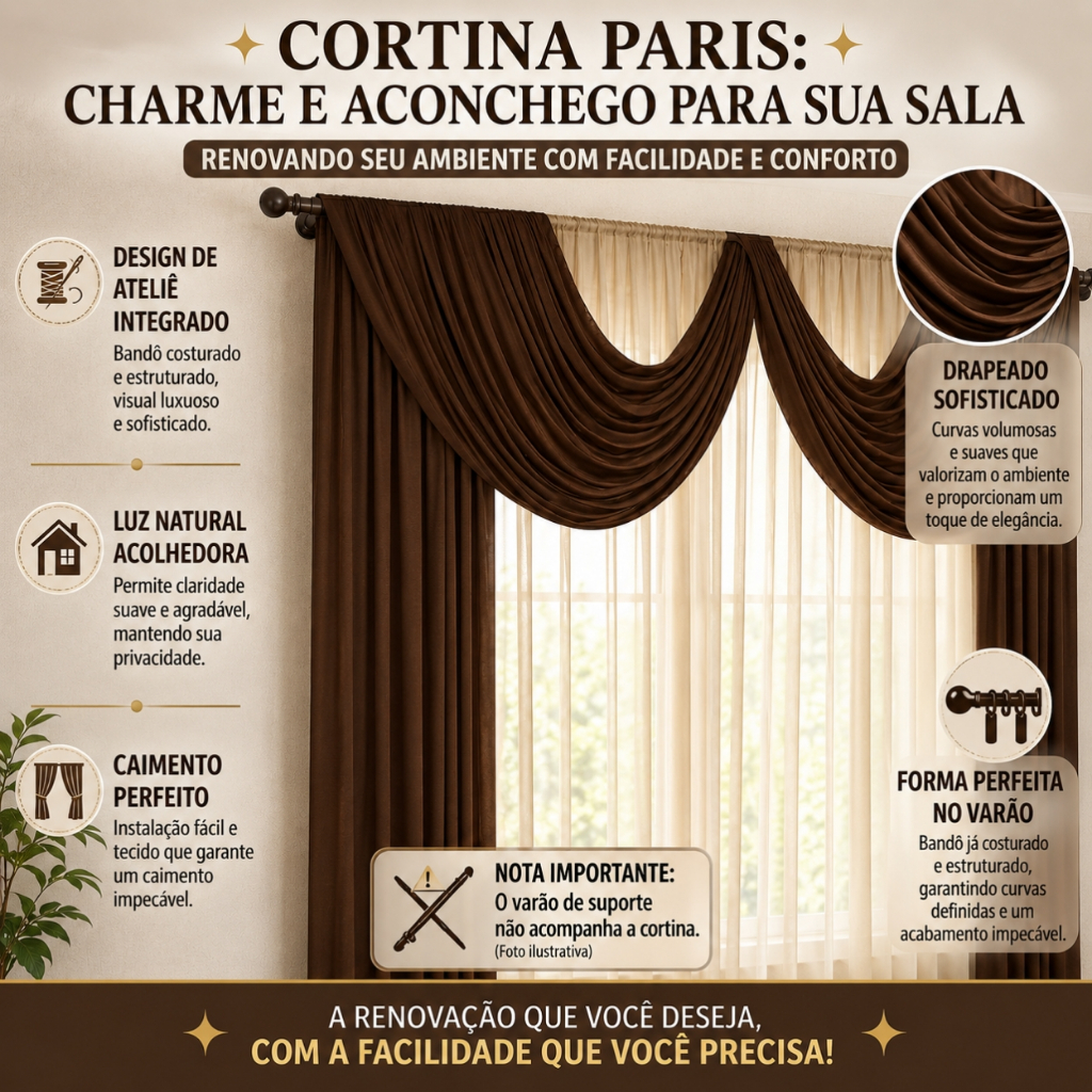 CAPA SOFA 3X2 LUGARES PADRAO + CORTINA PARIS 2 METROS MALHA GEL RESISTENTE — imagem 2 de 2