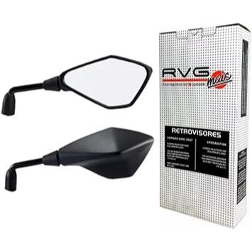 Retrovisor RVG modelo Kawasaki Z400 - Lente Plana Prata, Rosca Honda