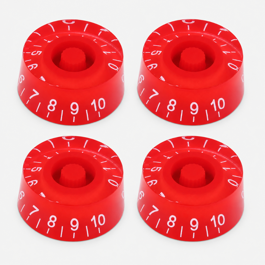 Kit 4 Knob Vermelho Guitarra Baixo Les Paul Lespaul Sg Prs