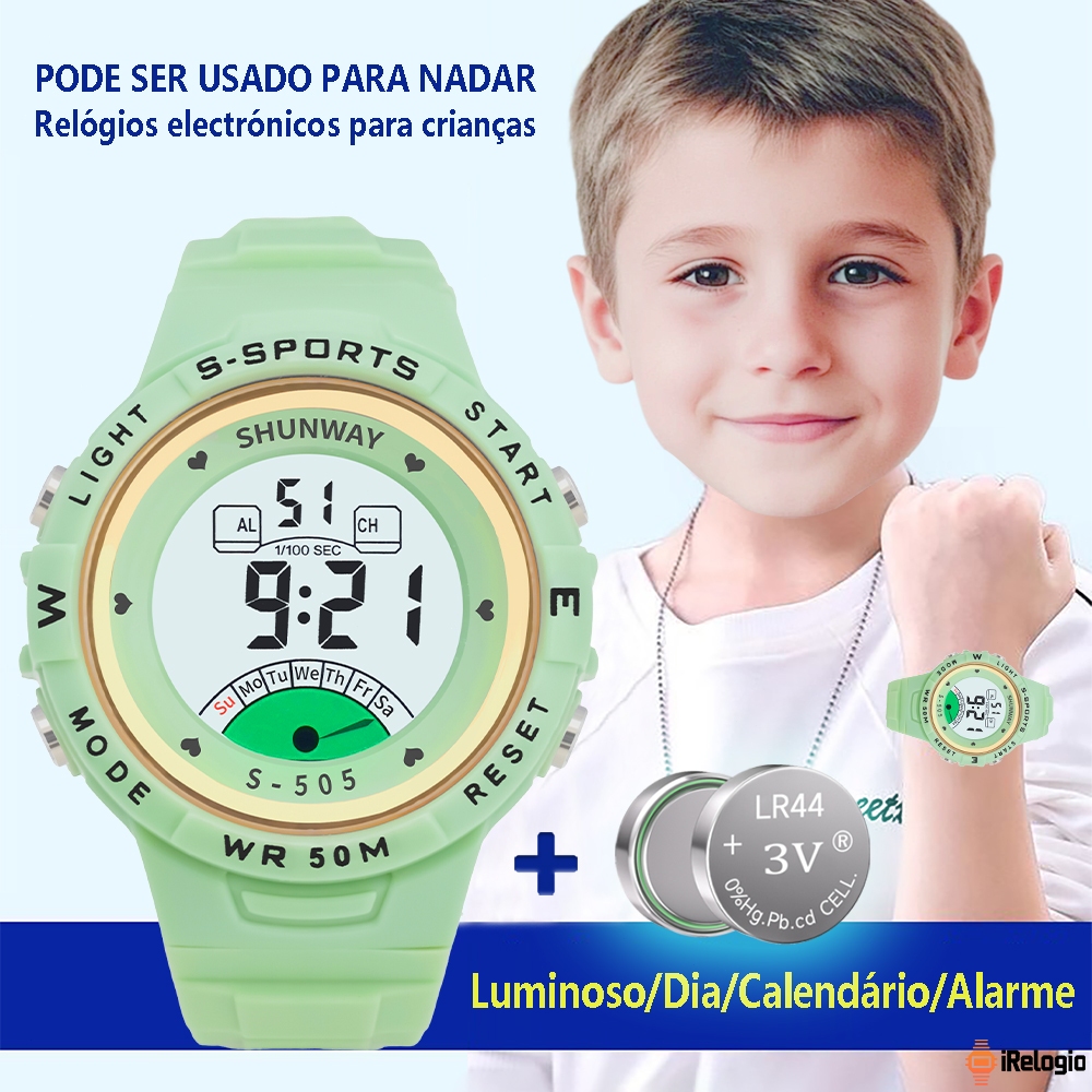 Relógio Digital Infantil À Prova D'água Com Display Luminoso Multifuncional Esportivo Para Meninos E Meninas Presentes