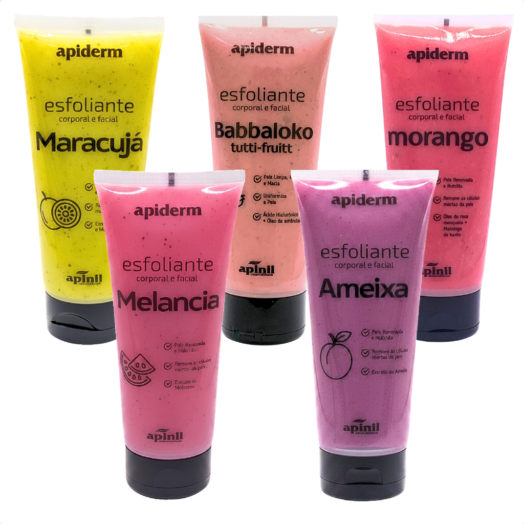 Creme Esfoliante Hidratante Coporal Facial D Pantenol Pele Suave Macia Apiderm 190g