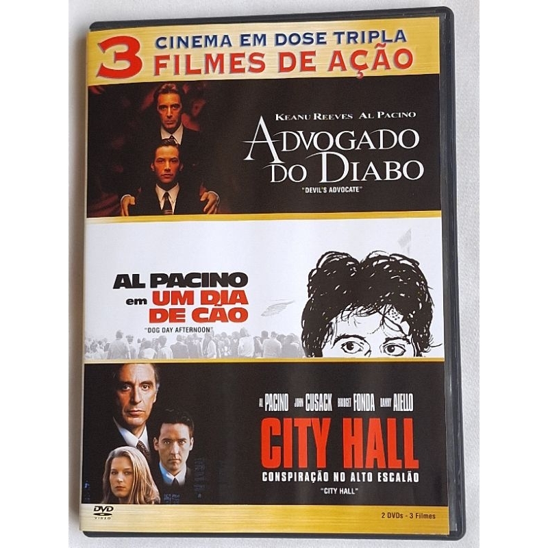 Dvd Triplo FILME Advogado Do Diabo Dia De Cão City Hall AL PACINO KEANU REEVES SEMINOVO