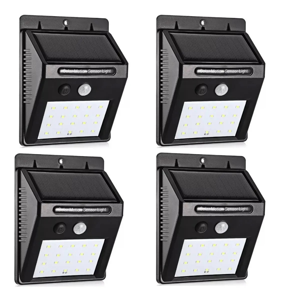 Luminária Com Sensor de Movimento Solar 30 LED Automático Para Área Externa/Jardim/Quintal