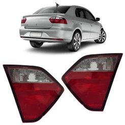 Par Lanterna Traseira Voyage G6 2013 2014 2015 2016 Bicolor Porta Malas Carcaça Preta Lente Estriada