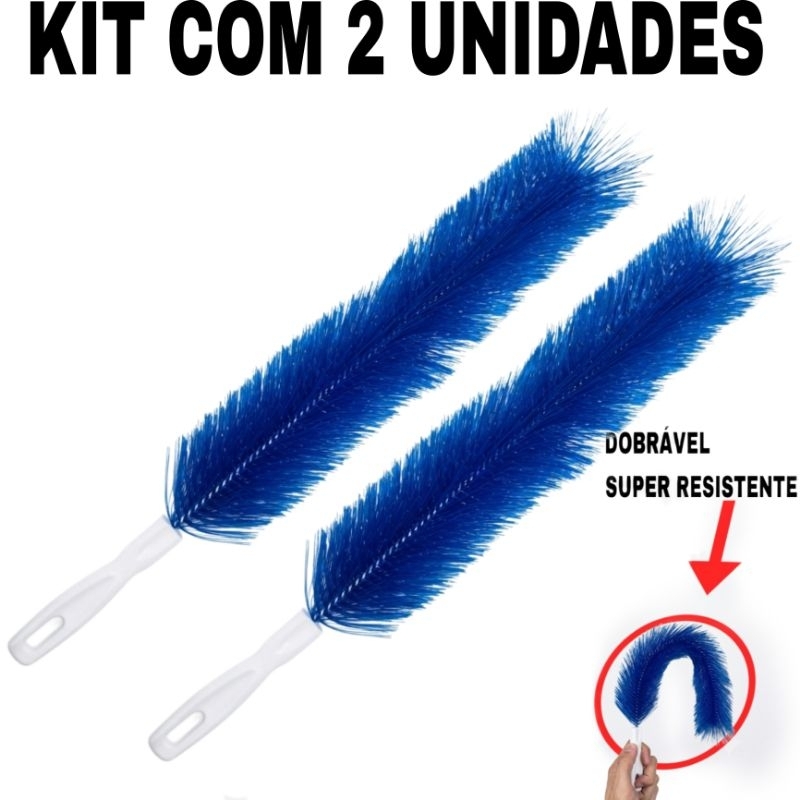 kit 2 Escova De Ventilador Flexível Microfibra Removedor De Poeira Doméstica Limpeza Ar Condicionado