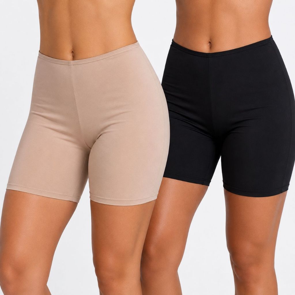 Kit 02 Shorts Anágua Segunda Pele Liso Confortável Levinho Respirável Poliéster Envio Rápido