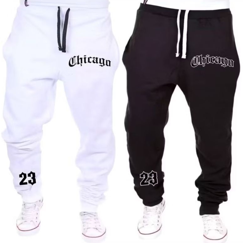 Kit 2 Calças Jogger Masculina Moletom Flanelado Chicago Moda Street Academia Inverno Confortável