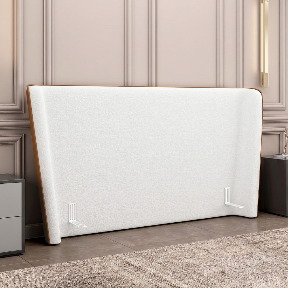 Cabeceira Cama Box Queen 160cm Nilo P05 Couríssimo Whisky Bouclê Cru - Lyam Decor