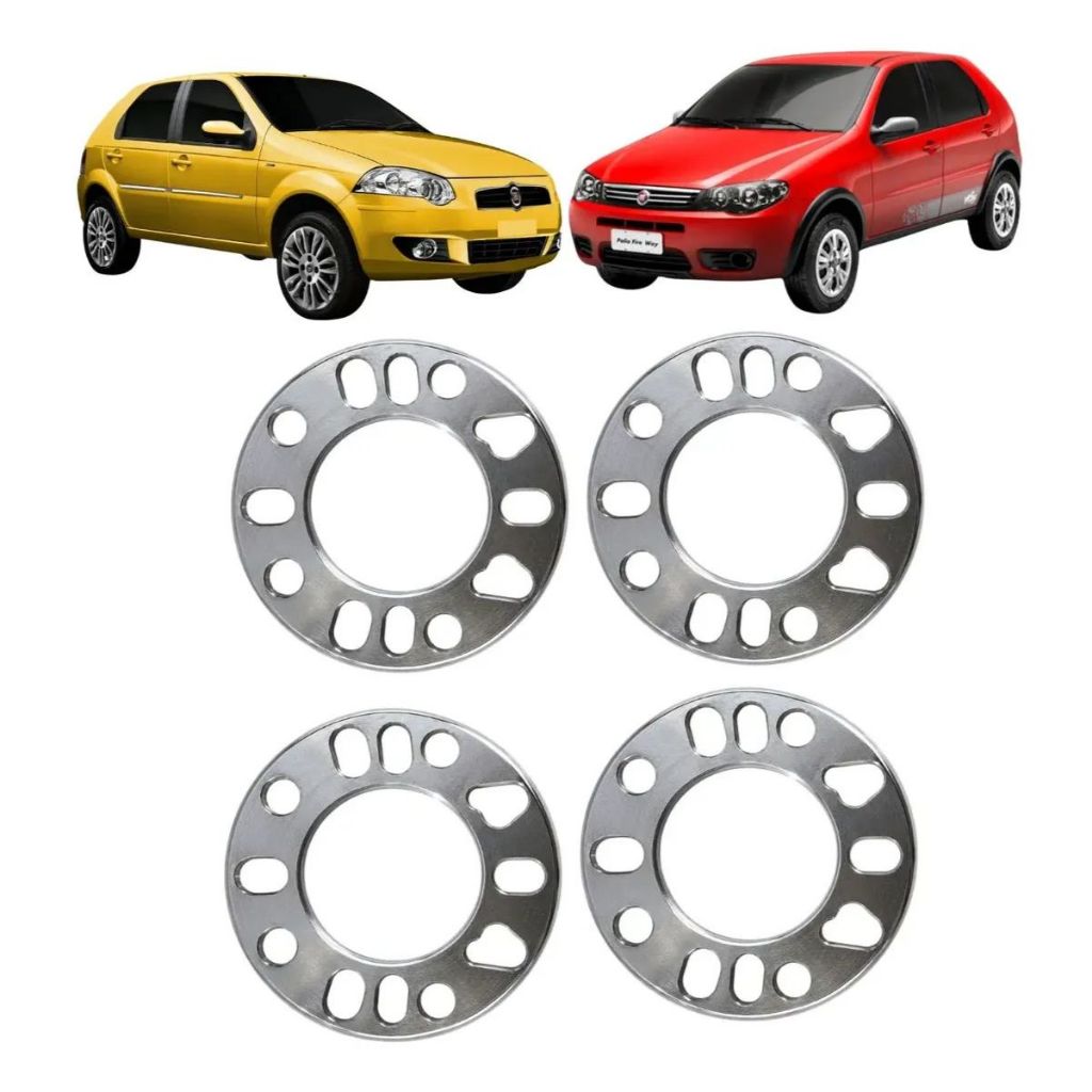 Kit 4 Espaçador 7mm Alargador Roda Palio 4x98 4 E 5 Furos