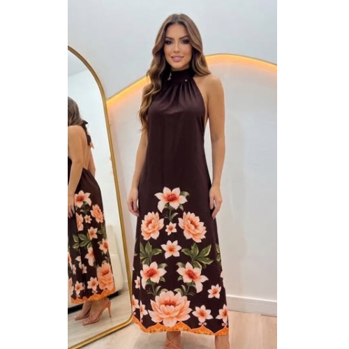 Vestido Gola alta Parise Estampado