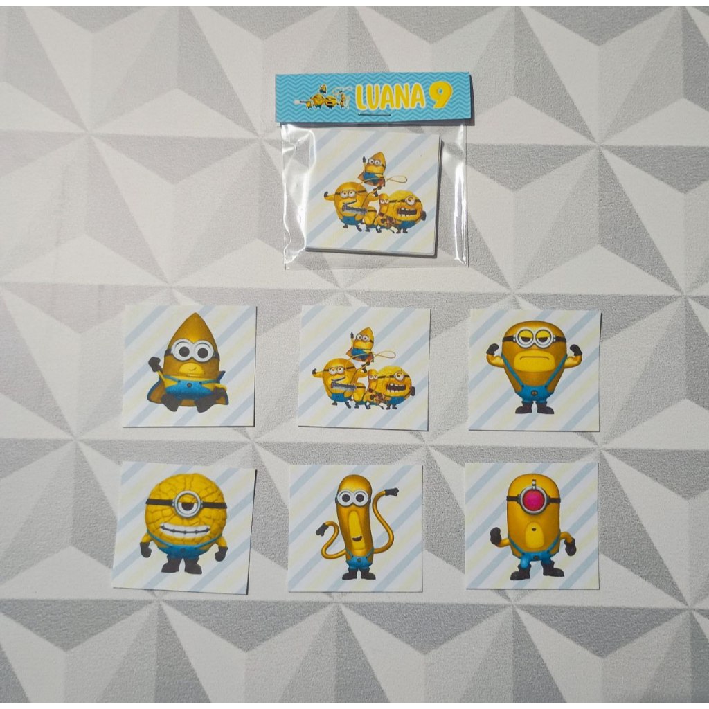 Jogo da Memória Personalizado 6 pares Lembrancinha Festa Aniversário Infantil Personalizados Minions