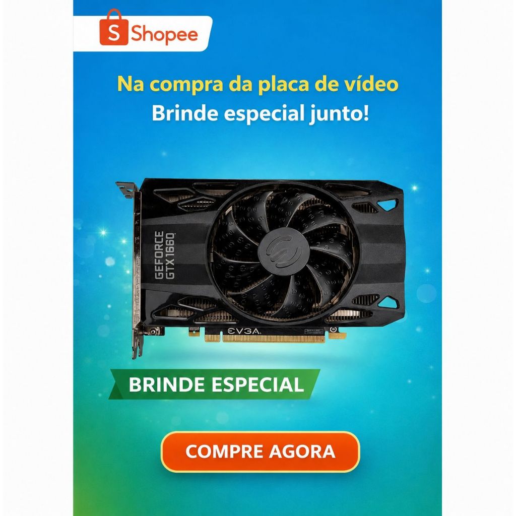 Placa de Vídeo EVGA GeForce GTX 1660 6GB
