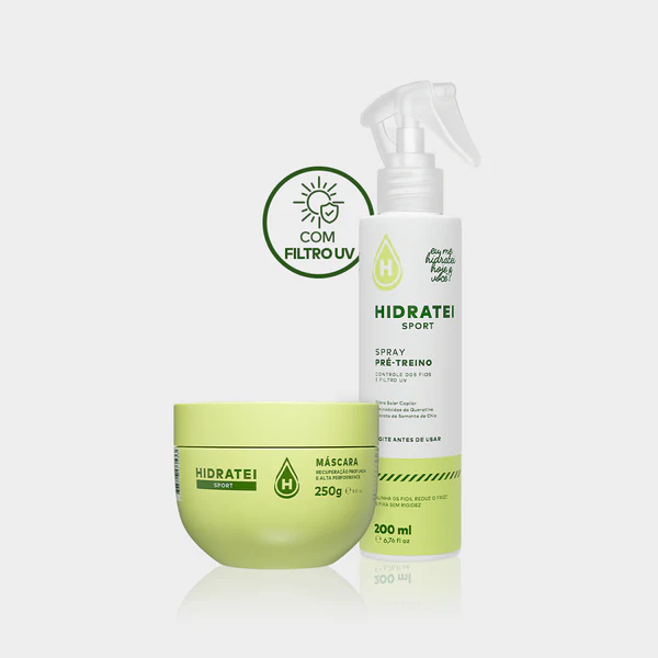 Kit Capilar Sport Hidratei: Spray Fixador 200ml + Máscara 250g Reparadora Pós-Tr