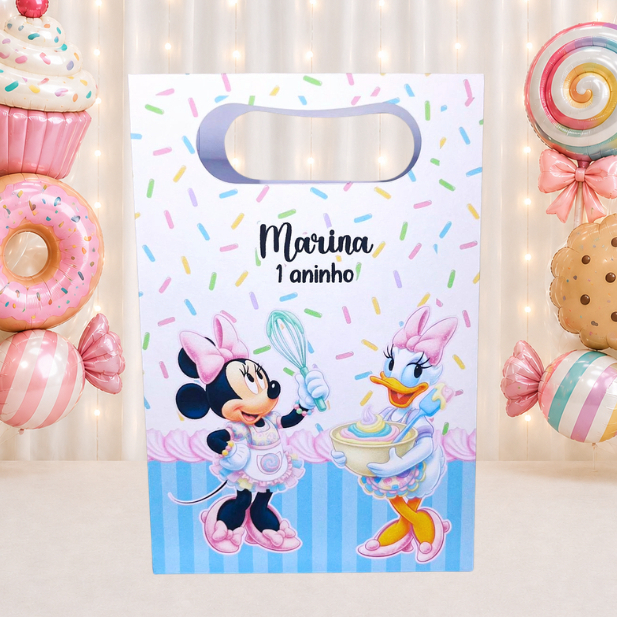 SACOLINHA PERSONALIZADA PARA LEMBRANCINHAS CONFEITARIA DA MINNIE MINNIE CONFEITEIRA | SACOLA PERSONALIZADA | SURPRESA