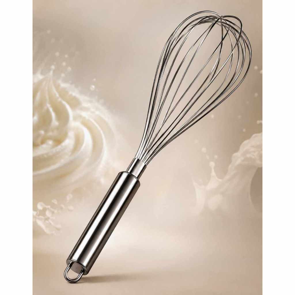 Batedor Fouet Inox Profissional De Ovos E Massas Grande 29cm Cabo Firme Reforçado Utensilio De Cozinha