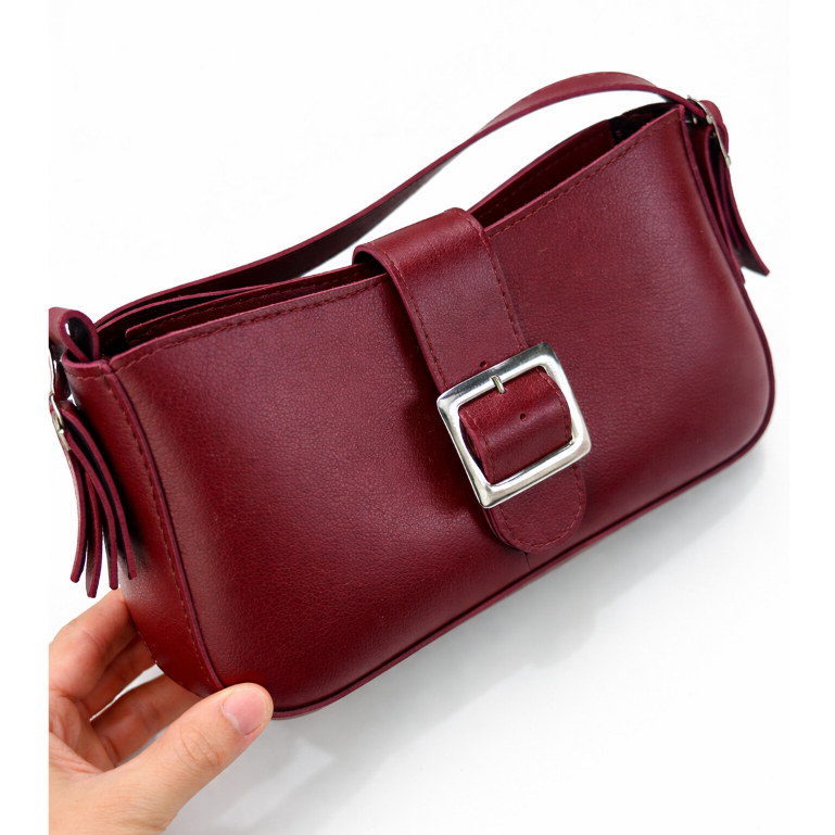 Bolsa Fivela Feminina Baguete de Ombro Casual Estilosa