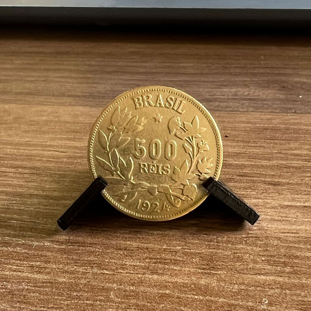 Moeda do Brasil - 500 Réis de 1924, bronze, 3,95, 22,73mm - ABUNDÂNCIA- MBC
