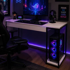 Mesa Gamer Com Suporte Para CPU Home Office Escrivaninha Industrial Quarto Notebook