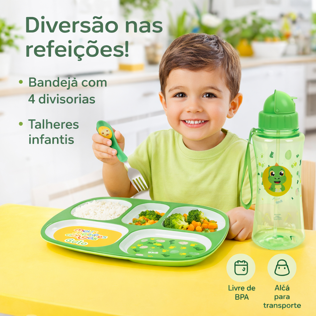 KIT ALIMENTAÇÃO INFANTIL MELHORES AMIGOS - CONJUNTO DE ALIMENTAÇÃO INFANTIL