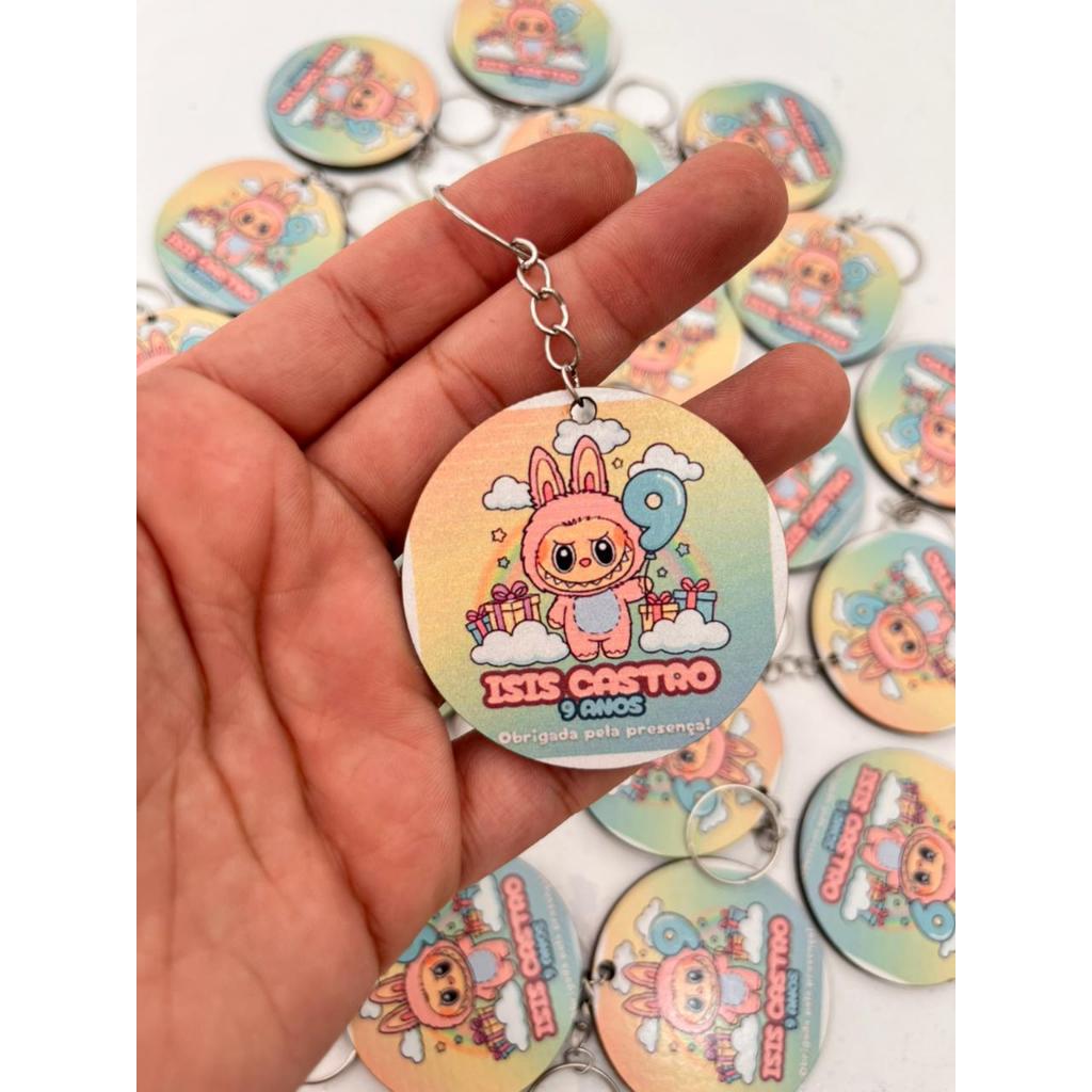 Kit 40 Chaveiros Personalizados MDF Resinado p/ Lembrancinhas Aniversário, Chá de Bebê, Maternidade Temas Diversos
