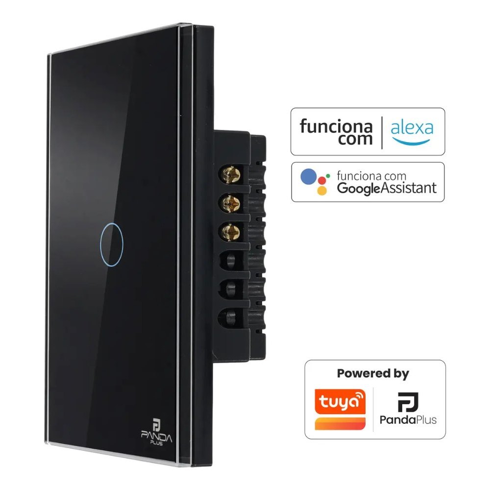 Interruptor Inteligente Wifi Touch 1 Botão Tecla Automação Residencial Smart Alexa Google Assistente