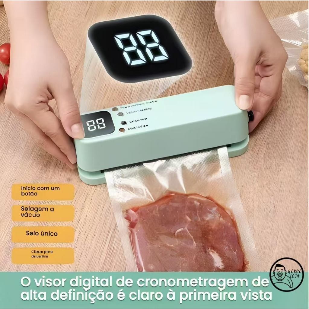 Seladora a vácuo multifuncional portátil com carregamento USB sem fio totalmente automática