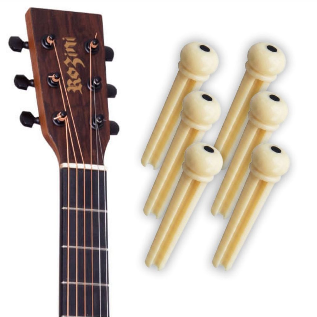 Pino Fixador Para Violão Rozini - Cordas de Aço - Branco ( Cavalete / Ponte / Trava / Tacha ) - R2981