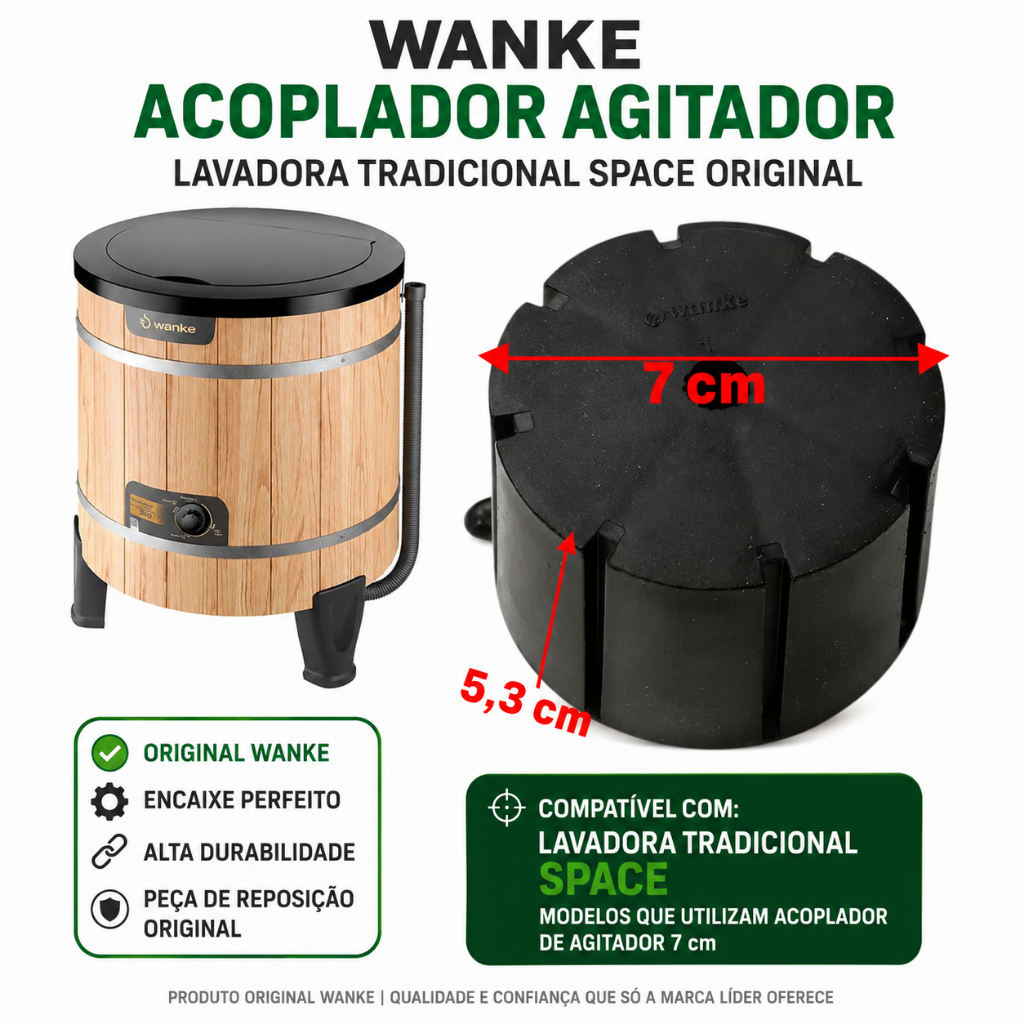 WANKE Acoplador Agitador Lavadora  Tradicional Space Original